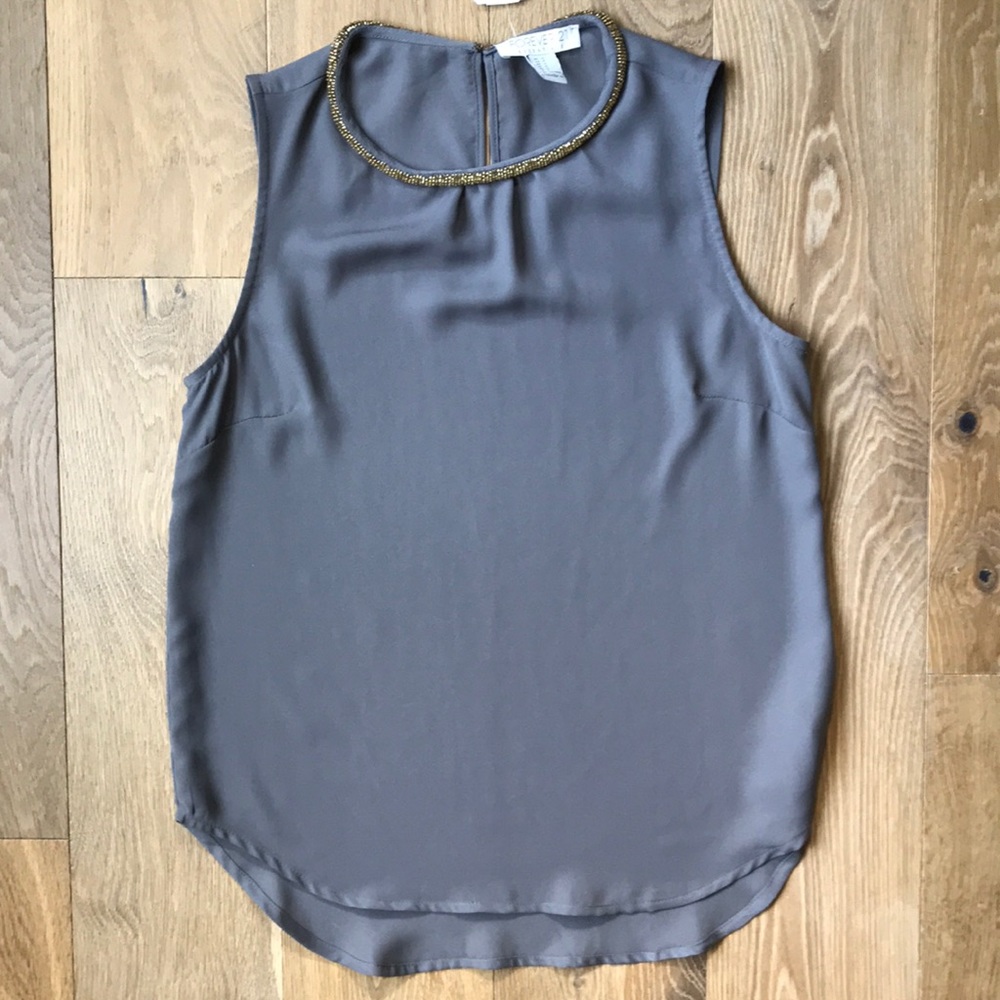 Grey High Neck Tank Top